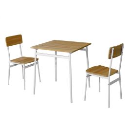 Giftdecor Set de Mesa de Comedor 70x70 cm y 2 Sillas con Patas Blancas. Madera y Metal. Color Blanco/Madera Giftdecor Set de Mesa de Comedor 70x70 cm y 2 Sillas con Patas Blancas. Madera y Metal. Color Blanco/Madera Precio: 103.351545. SKU: B12EFLBAN2