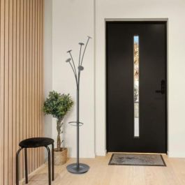 Perchero Pie Alba 5 Colgadores 187X36 Con Paragüero Color Negro