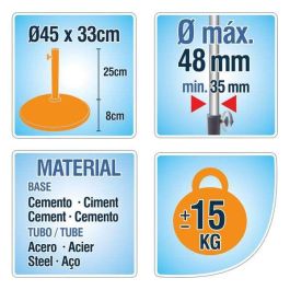 Base para Sombrilla Aktive 45 x 33 x 45 cm Cemento Acero