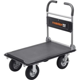 Meister Carro Plataforma Plegable Camión 300 kg, Ruedas Neumáticas Giratorias y Freno, Plataforma Antideslizante, Carga Segura Precio: 161.49999954. SKU: B1FNFFZPY6
