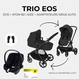 Cybex Gold Pack Cochecito Trio Eos Black Moon Black Convertible 2en1 + Silla Coche Aton B2 i-Size + Hamaca Capazo Convertible CYB4063846368044
