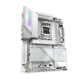 GIGABYTE Placa base X870E AORUS PRO ICE - Compatible con CPUs AMD Ryzen 9000, VRM digital de 16+2+2 fases, hasta 8000MHz DDR5 (OC), 4xM.2 + 4xPCIe 5.0, Wi-Fi 7, LAN 2.5GbE, USB 3.2 Gen 2x2 GIGABYTE Placa base X870E AORUS PRO ICE - Compatible con CPUs AMD Ryzen 9000, VRM digital de 16+2+2 fases, hasta 8000MHz DDR5 (OC), 4xM.2 + 4xPCIe 5.0, Wi-Fi 7, LAN 2.5GbE, USB 3.2 Gen 2x2
