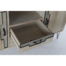 DKD Home Decor Buffet Morefond Indus Natural Negro 41 x 65 x 120 cm Metal Paulownia