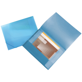 Liderpapel Carpeta Portadocumentos 44802 Solapas Polipropileno DIN A3 Azul Translúcido Lomo Flexible