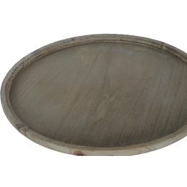 DKD Home Decor Mesita Auxiliar Vintage Negro Natural 60x60x63.5 cm Abeto Metal