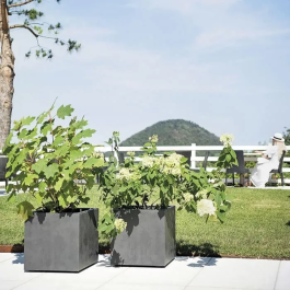 Deroma Maceta Cubo Millennium R Antracita con Reserva de Agua 39 cm 9H814SZ