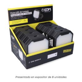 Edm Foco LED de Trabajo Recargable Negro 20W 2.000lm 3 en 1 Batería 3.600mAh, Gancho, Imanes, Power Bank IP44 6.500K Edm Foco LED de Trabajo Recargable Negro 20W 2.000lm 3 en 1 Batería 3.600mAh, Gancho, Imanes, Power Bank IP44 6.500K