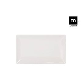 La Mediterranea Fuente Rectangular Ivory Brillo 25 x 15 cm (18 Unidades)