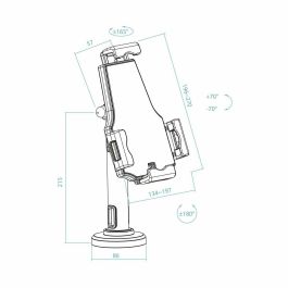 TooQ TQTDS0812 Soporte Antirrobo de Mesa/Pared para Smartphone/Tablet 7.9"-10.5" Ajustable Profesional Negro