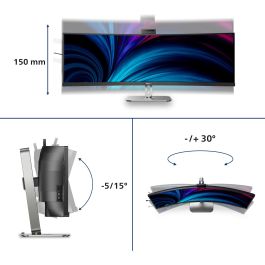 Philips 49B2U6900CH Monitor Curvo Profesional 48.8" Dual QHD (5120x1440) SuperWide con Webcam IA y USB-C Docking