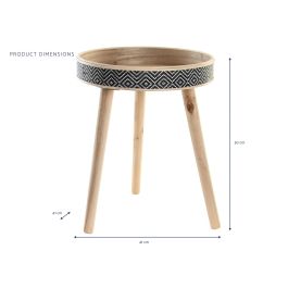 DKD Home Decor Bandeja Decoracion Colonial Natural Negro 41x50x41 cm