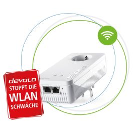 Devolo Magic 2 WiFi next Powerline Adapter, 2400 Mbps Powerline, WiFi 5 hasta 1167 Mbps, 2x Puertos LAN Gigabit, Blanco