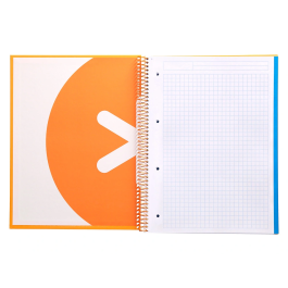 Antartik Cuaderno espiral A4 Micro forrado 120 hojas 90gr cuadro 5mm 5 bandas color mostaza