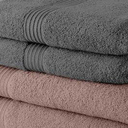 Today TOD3574641225582 - Juego de 5 Toallas de Baño 100% Algodón 70x130 cm, 3 Rosas Arena y 2 Acero Today TOD3574641225582 - Juego de 5 Toallas de Baño 100% Algodón 70x130 cm, 3 Rosas Arena y 2 Acero