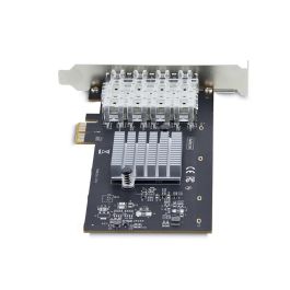 StarTech.com Tarjeta de Red P041 gri 4X Sfp Doble Puerto SFP Gigabit Ethernet PCIe 2.0 x1 para Servidores/Estaciones de Trabajo