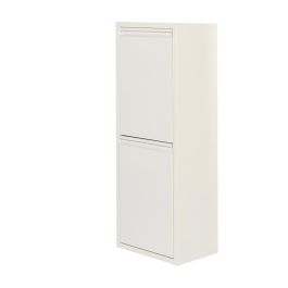Jobgar Armario de Reciclaje Metálico con 2 Cajones, Blanco - 92x35x25 cm