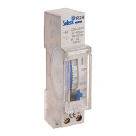 Solera Interruptor horario 24 horas analógico 230V 16A Blanco Baquelita R24 (Retractilado)