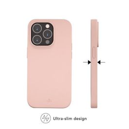 dbramante1928 Monaco iPhone 14 Pro Pink Sand - Funda silicona reciclada MagSafe, 3 capas protección, suave, agarre cómodo