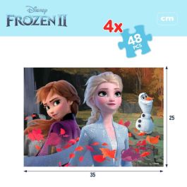 Puzzle Infantil Frozen Doble cara 4 en 1 48 Piezas 35 x 1,5 x 25 cm (6 Unidades)