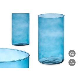 Jarrón de Cristal Cilíndrico Turquesa 17 cm x 30 cm - Giftdecor (4 Unidades) Precio: 29.49999965. SKU: B16C99LXDY