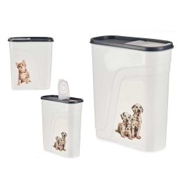 Cubo Dispensador Comida Mascow 4L, 10.5x26.5x24 cm, Plástico, Antracita/Blanco (8 Unidades) Precio: 46.88999986. SKU: B1HP9MA5JR