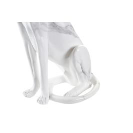 DKD Home Decor Figura Leopardo Blanco Gris Resina 18 x 41 x 25 cm
