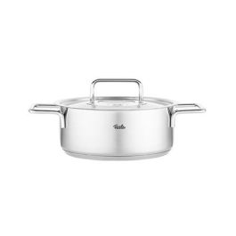 Fissler Pure Profi Cacerola de Acero Inoxidable 20 cm con Tapa de Metal, Apto para Inducción, 2.4L - 08612420000/0