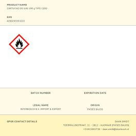 Basics Cartucho de gas 190 g tipo c200, combustible bajo presión, cumple norma EN417