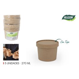 Set de 5 tarrinas Kraft con tapa 270 ml - Algon (24 Unidades) Precio: 33.59000051. SKU: B16ZX3AV2M
