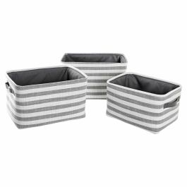 Cesta Basicos DKD Home Decor Gris Blanco 32 x 25 x 42 cm Set de 3 Precio: 48.50000045. SKU: S3039172