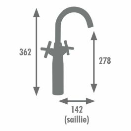 Edouard Rousseau AAAPS00324 Mezclador de Fregadero Alto NANKA Negro