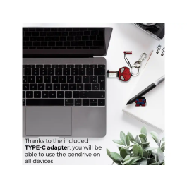 Wondee Spiderman Memoria USB 32GB Llavero con Adaptador USB C