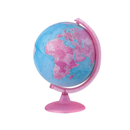 Globo Terraqueo Blanca Modelo Pink Con Luz Diametro 26 Cm Esfera Fisica Y Politica
