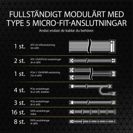 Corsair Rm1000X Fuente Alimentación PC 1000W 80 PLUS Gold Modular ATX 3.0 de Alto Rendimiento para Gaming