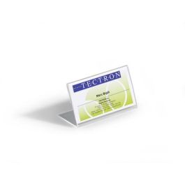 Durable 8055-19 Placa de Identificación Acrílica Transparente para Mesa 100x52 mm, Pack de 10 Unidades Horizontal