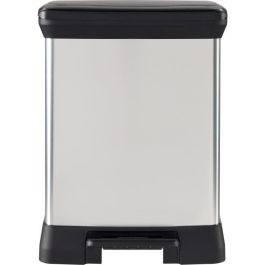 Cubo de basura rectangular - DECO BIN - CURVER - 50L - Diseño elegante - 39 x 29 x 51 cm - Gris metalizado Cubo de basura rectangular - DECO BIN - CURVER - 50L - Diseño elegante - 39 x 29 x 51 cm - Gris metalizado
