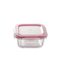 Bergner Set 3 fiambreras cuadradas Walking Anywhere, vidrio borosilicato, 320ml/520ml/800ml, Bg-20251-rd