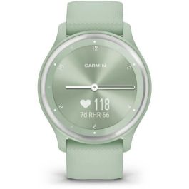 Garmin vivomove Sport Reloj inteligente híbrido con GPS y seguimiento de actividad, color menta y plata