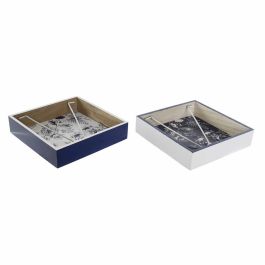 Servilletero DKD Home Decor Metal Blanco Azul marino Madera MDF (2 pcs) Precio: 2.8900003. SKU: B1K479BJLV