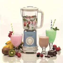 Ariete 568/15 Batidora de Vaso Vintage Azul con Jarra de 1.5L y 6 Cuchillas de Acero Inoxidable