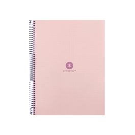 Antartik Cuaderno Espiral A4 Micro Dots Tapa Forrada 80 Hojas 90gr Rayado Puntos Rosa