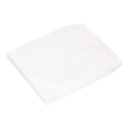 Q-connect Sobre para CD/DVD con Ventana Transparente y Solapa, Pack 50 Unidades, Almacenamiento Multimedia