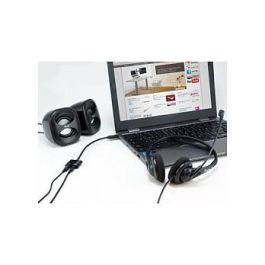 Equip 133469 Adaptador USB-C a Doble 3.5mm Audio DAC para Auriculares y Altavoces, Compatible con Smartphones y Portátiles, Negro