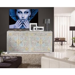 Giner y Colomer Aparador Madera de Mango Multicolor 180 cm 4 Puertas 4 Cajones