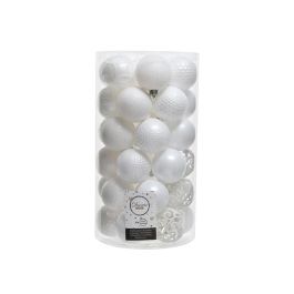 Tubo con 37 bolas blancas decorativas para arbol de navidad ø6cm Precio: 16.50000044. SKU: S7903781