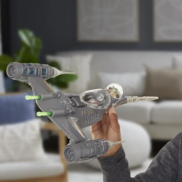 Hasbro Star Wars La nave Mandalorian's N-1 Starfighter con figuras de Grogu y Mandalorian de 10 cm, juguete para niños a partir de 4 años