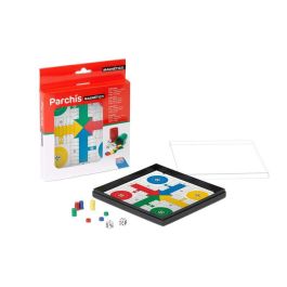 Falomir 15302 Parchís magnético de viaje, tablero compacto 16 cm, con fichas magnéticas, juego de mesa para +6 años, 2 jugadores