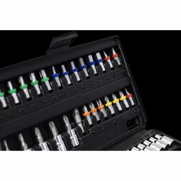 Connex Set de vasos y puntas 52 piezas con carraca reversible 72 dientes, vasos de Cromo Vanadio y estuche. Ideal para bricolaje y taller