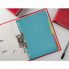 Q-connect Separador Cartulina Juego de 5 Separadores Din A4 Multitaladro