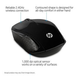 HP 200 Ratón Inalámbrico, Diseño Ambidiestro y Ergonómico, Asequible para una Mayor Productividad